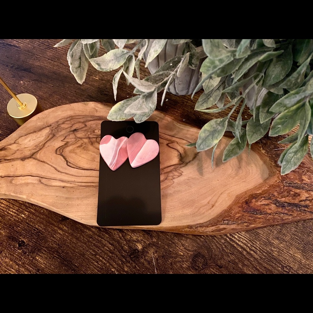 Handmade Clay Valentine’s Day Series Hearts Studs - Picture 5 of 6